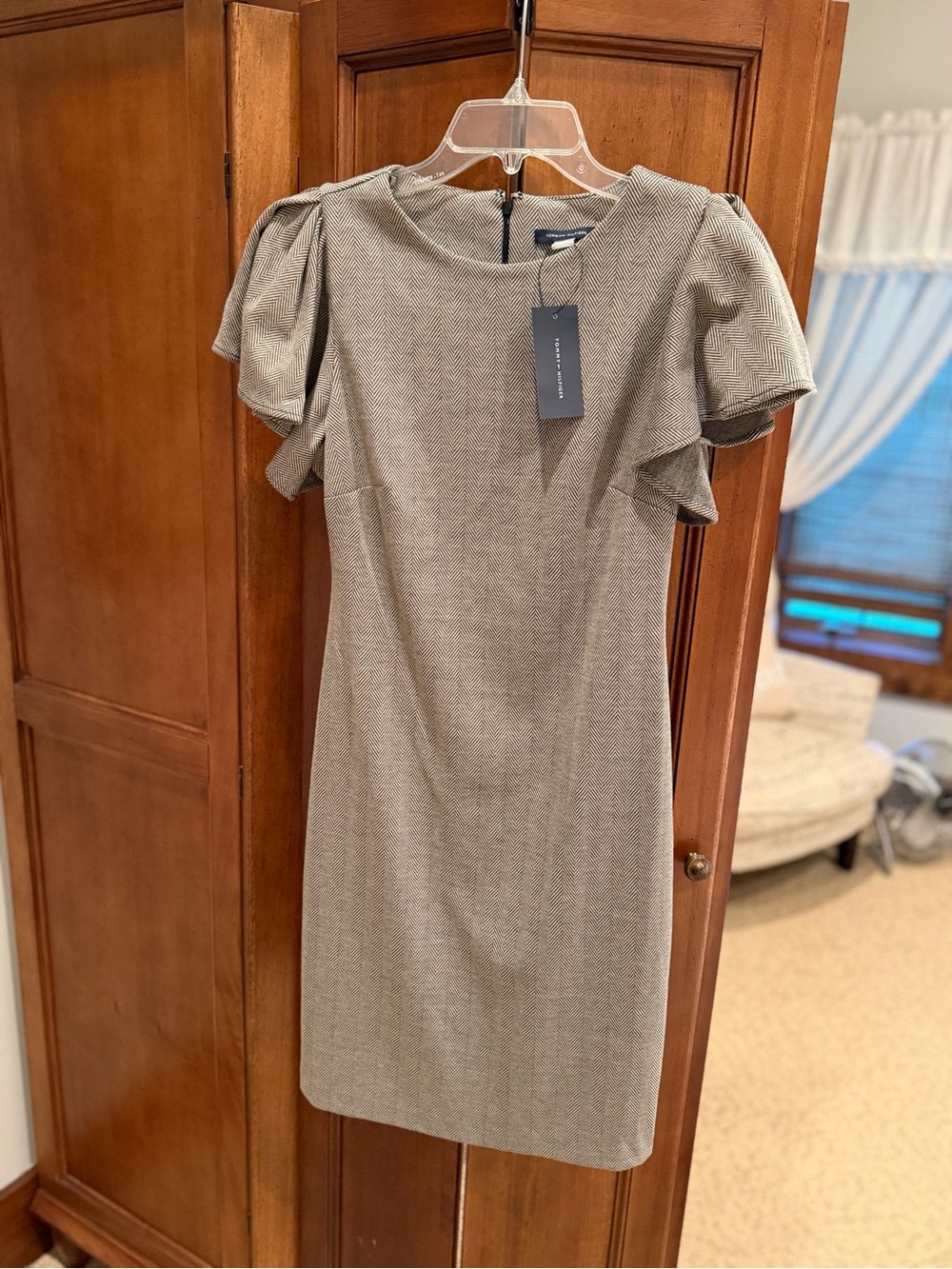 NEW with tags-Tommy Hilfiger Sheath Dress with Flutter Sleeves